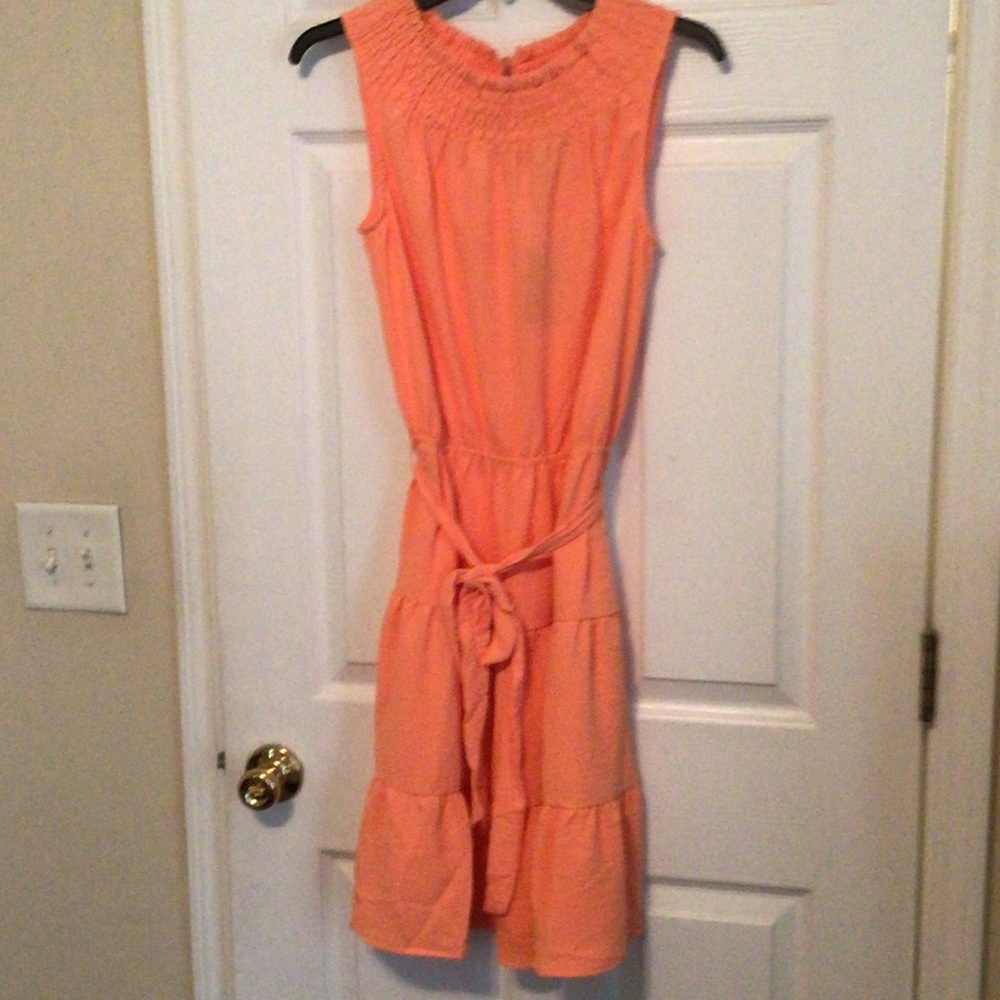 Ninety clothing co Sleeveless Coral Tie-Waist Dress